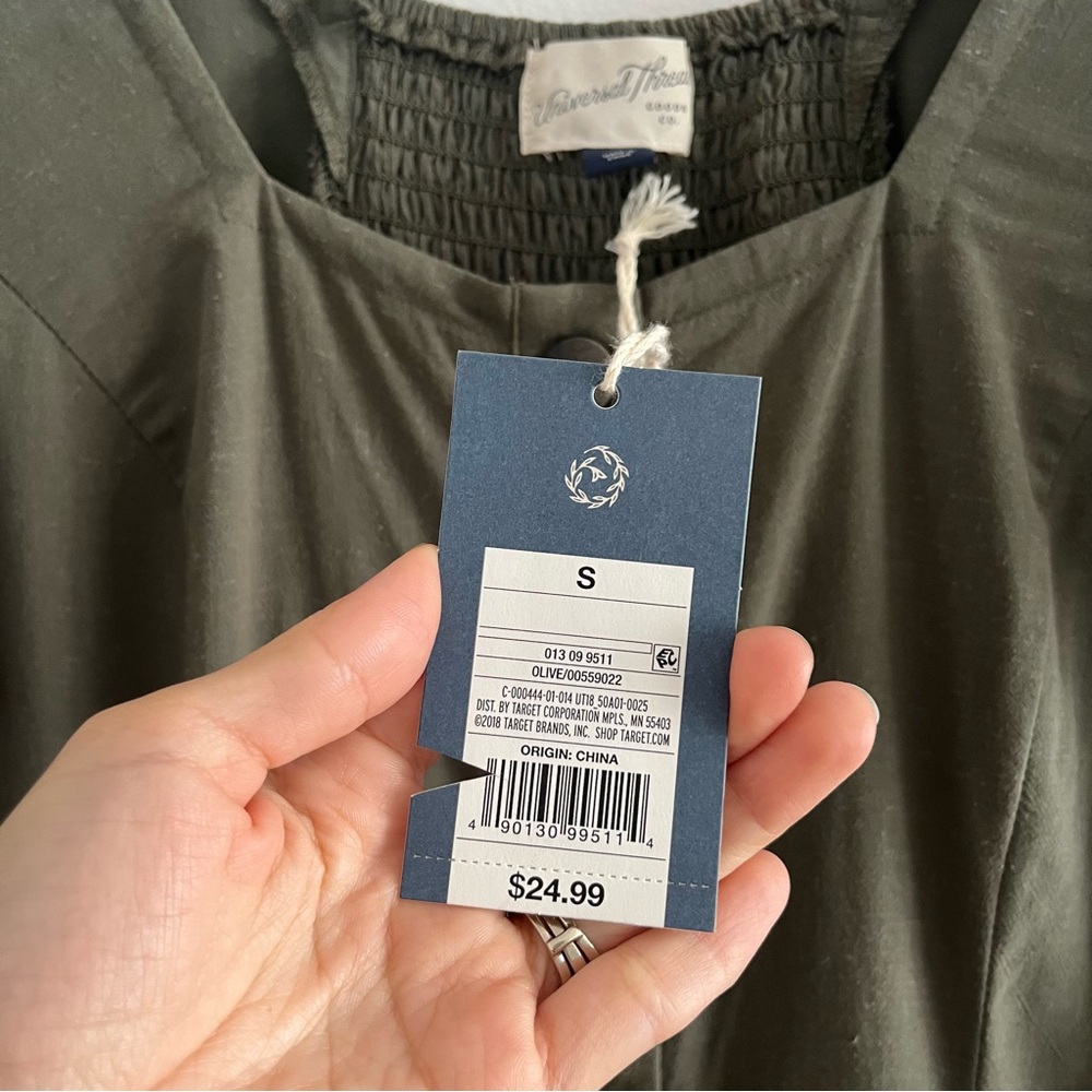 Universal Thread Olive Green Button-Front Mini Dress - Picture 3 of 8